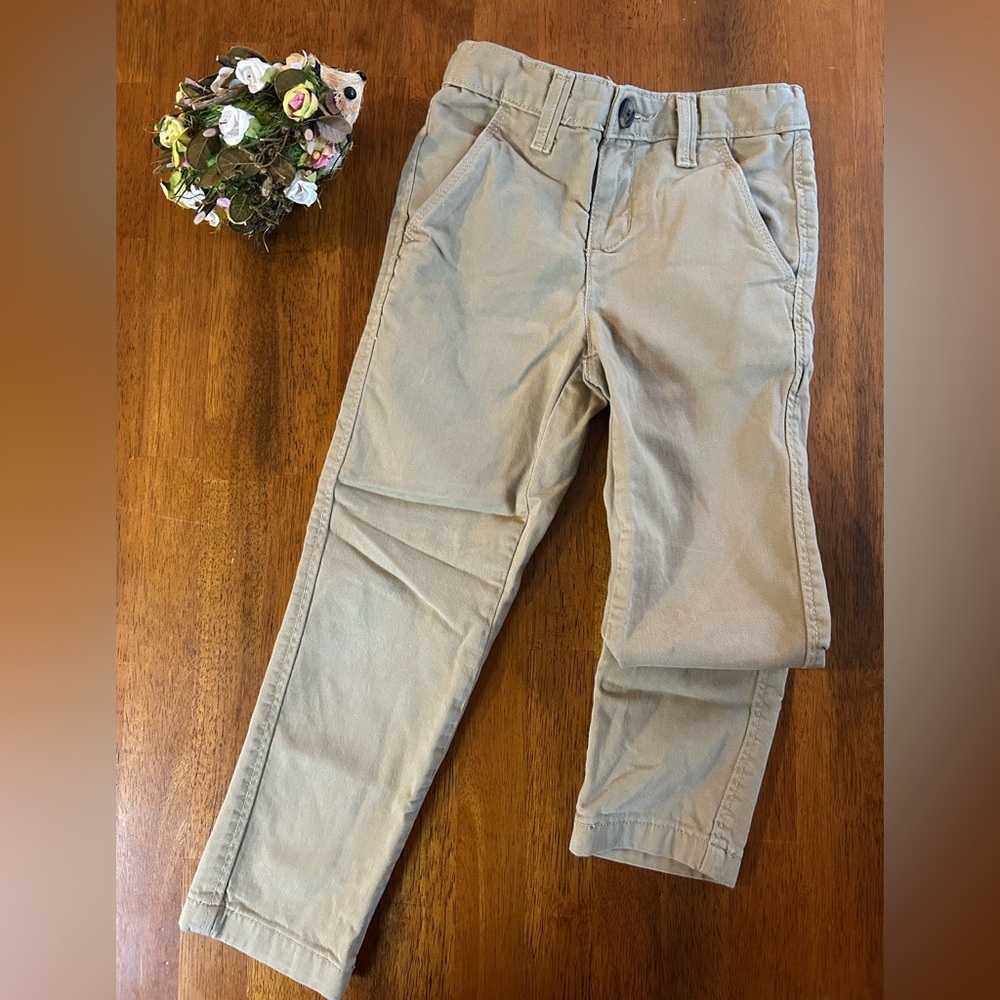 Khaki Chino Pants | Boys Size 5 | Classic Straight Fit | Tan Cotton Pant |